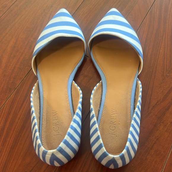 JCrew Zoe D’Orsay Blue and White Striped Flats - Picture 6 of 6